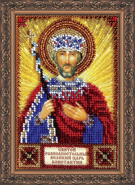 Набор для вышивки бисером именной мини-иконы «Святой Константин»