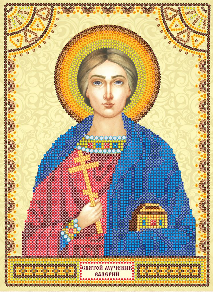 Схема для вышивки иконы бисером на холсте «Святой Валерий»