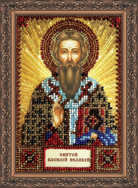 Набор для вышивки бисером именной мини-иконы «Святой Василий»