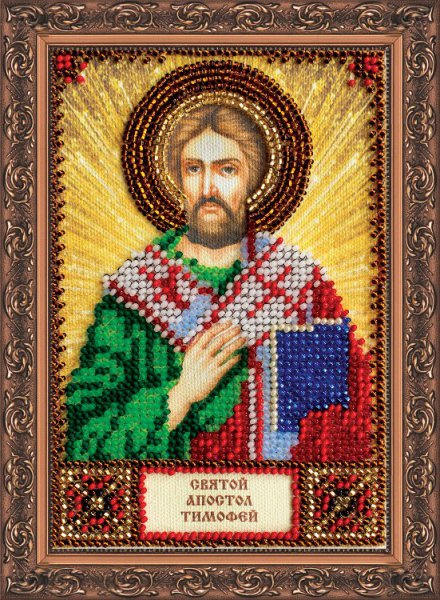 Набор для вышивки бисером именной мини-иконы «Святой Тимофей»