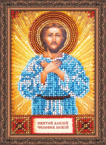 Набор для вышивки бисером именной мини-иконы «Святой Алексей»