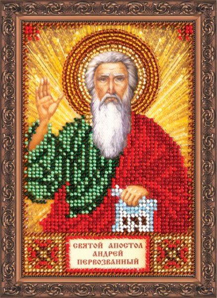 Набор для вышивки бисером именной мини-иконы «Святой Андрей»