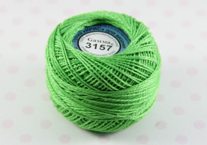 Пряжа "Gamma" Ирис 100% хлопок 10 г 82 м №3157 салатовый