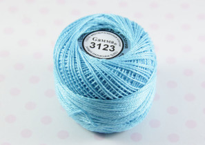 Пряжа "Gamma" Ирис 100% хлопок 10 г 82 м №3123 голубой