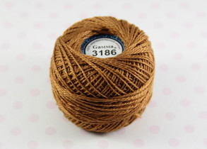 Пряжа "Gamma" Ирис 100% хлопок 10 г 82 м №3186 т.рыжий