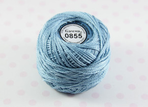 Пряжа "Gamma" Ирис 100% хлопок 10 г 82 м №0855 бирюзово-голубой
