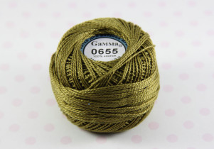 Пряжа "Gamma" Ирис 100% хлопок 10 г 82 м №0655 т.горчичный