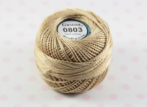 Пряжа "Gamma" Ирис 100% хлопок 10 г 82 м №0803 св-песочный