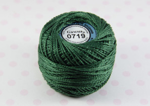 Пряжа "Gamma" Ирис 100% хлопок 10 г 82 м №0719 т-зеленый