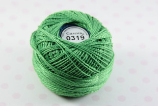 Пряжа "Gamma" Ирис 100% хлопок 10 г 82 м №0319 яр-зеленый
