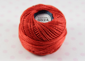 Пряжа "Gamma" Ирис 100% хлопок 10 г 82 м №0024 т.красный