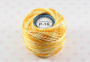 Пряжа "Gamma" Ирис меланж 100% хлопок 10 г 82 м Р-16 т.желтый-бл.желтый