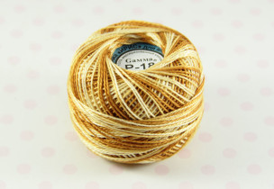 Пряжа "Gamma" Ирис меланж 100% хлопок 10 г 82 м Р-18 св.коричневый-белый