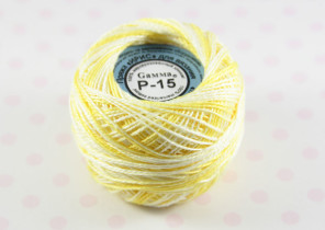Пряжа "Gamma" Ирис меланж 100% хлопок 10 г 82 м Р-15 желтый-белый