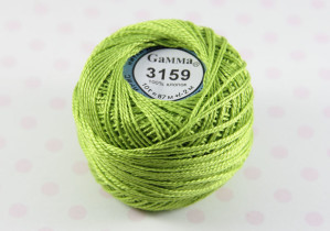 Пряжа "Gamma" Ирис 100% хлопок 10 г 82 м №3159 яр.салатовый