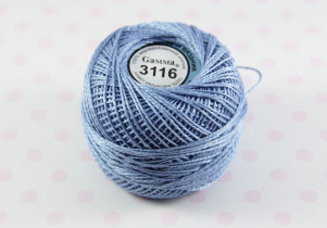 Пряжа "Gamma" Ирис 100% хлопок 10 г 82 м №3116 голубой