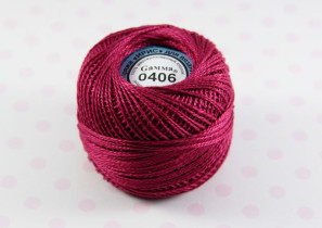 Пряжа "Gamma" Ирис 100% хлопок 10 г 82 м №0406 вишневый