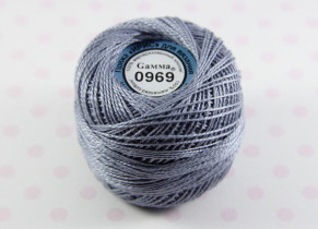Пряжа "Gamma" Ирис 100% хлопок 10 г 82 м №0969 серый
