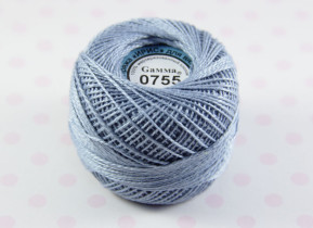 Пряжа "Gamma" Ирис 100% хлопок 10 г 82 м №0755 серо-голубой