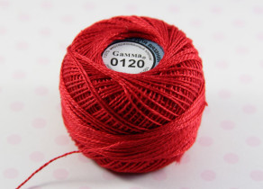 Пряжа "Gamma" Ирис 100% хлопок 10 г 82 м №0120 т-красный
