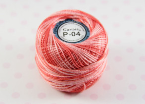 Пряжа "Gamma" Ирис меланж 100% хлопок 10 г 82 м Р-04 розовый-бежевый