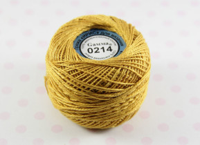 Пряжа "Gamma" Ирис 100% хлопок 10 г 82 м №0214 охра