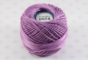 Пряжа "Gamma" Ирис 100% хлопок 10 г 82 м №0074 сиреневый