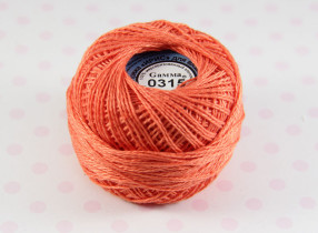 Пряжа "Gamma" Ирис 100% хлопок 10 г 82 м №0315 красно-оранжевый