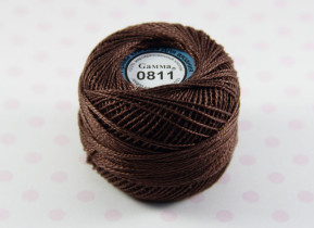 Пряжа "Gamma" Ирис 100% хлопок 10 г 82 м №0811 т.коричневый