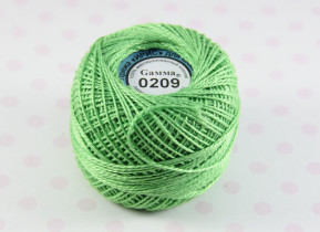 Пряжа "Gamma" Ирис 100% хлопок 10 г 82 м №0209 св-зеленый