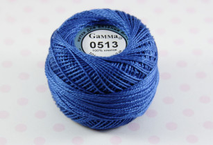 Пряжа "Gamma" Ирис 100% хлопок 10 г 82 м №0513 синий