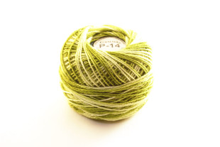 Пряжа "Gamma" Ирис меланж 100% хлопок 10 г 82 м Р-14 хаки-белый