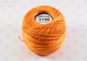 Пряжа "Gamma" Ирис 100% хлопок 10 г 82 м №3196 яр.оранжевый