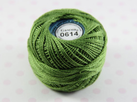 Пряжа "Gamma" Ирис 100% хлопок 10 г 82 м №0614 оливковый