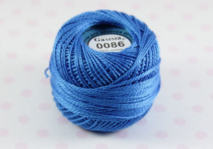 Пряжа "Gamma" Ирис 100% хлопок 10 г 82 м №0086 яр-синий