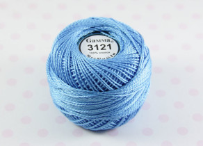 Пряжа "Gamma" Ирис 100% хлопок 10 г 82 м №3121 голубой