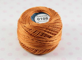 Пряжа "Gamma" Ирис 100% хлопок 10 г 82 м №0108 яр.оранжевый