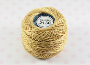 Пряжа "Gamma" Ирис 100% хлопок 10 г 82 м №2130 золотистый