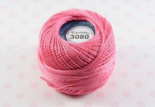 Пряжа "Gamma" Ирис 100% хлопок 10 г 82 м №3080 яр.розовый