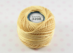 Пряжа "Gamma" Ирис 100% хлопок 10 г 82 м №3208 т.кремовый