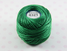 Пряжа "Gamma" Ирис 100% хлопок 10 г 82 м №0321 изумрудный