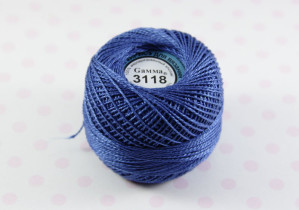 Пряжа "Gamma" Ирис 100% хлопок 10 г 82 м №3118 синий