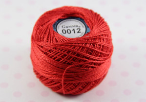 Пряжа "Gamma" Ирис 100% хлопок 10 г 82 м №0012 алый