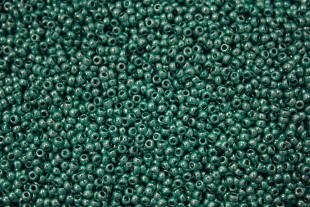 Бисер Чехия круглый 10/0 50г 18358 тёмно-зелёный/металлик