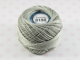 Пряжа "Gamma" Ирис 100% хлопок 10 г 82 м №0150 св-серый