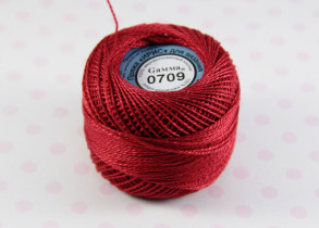 Пряжа "Gamma" Ирис 100% хлопок 10 г 82 м №0709 т.красный