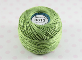 Пряжа "Gamma" Ирис 100% хлопок 10 г 82 м №0613 св-оливковый