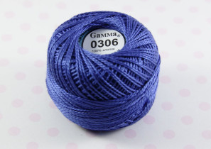 Пряжа "Gamma" Ирис 100% хлопок 10 г 82 м №0306 васильковый