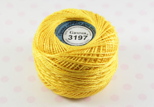 Пряжа "Gamma" Ирис 100% хлопок 10 г 82 м №3197 т.желтый