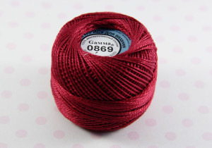 Пряжа "Gamma" Ирис 100% хлопок 10 г 82 м №0869 вишневый